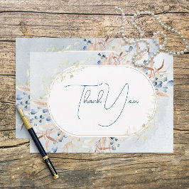 Blue Dried Boho Blume Wedding Dankeskarte