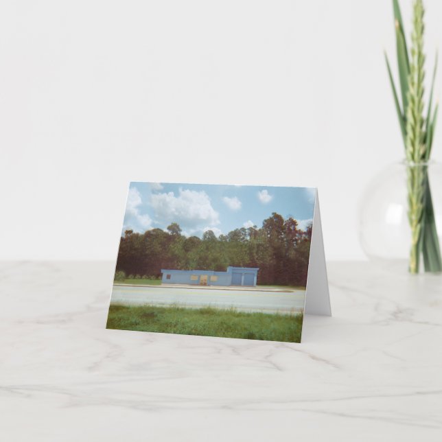 Blue Drive Thru Blank Landscape Card Karte (Vorderseite)