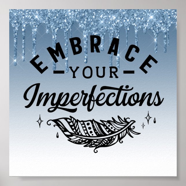 Blue Driving Glitzer Inspiration Zitat Poster (Vorne)