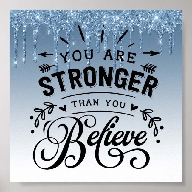 Blue Driving Glitzer Inspiration Zitat Poster (Vorne)
