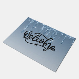 Blue Driving Glitzer Willkommen Fußmatte