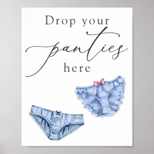 Blue Drop Your Panties Here Wäsche Dusche Schild