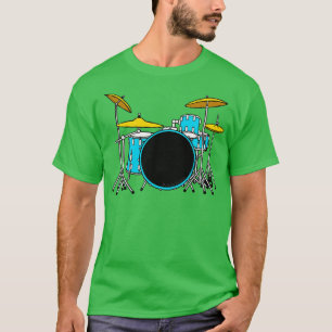 Blue Drum Kit Drummer Musician T-Shirt