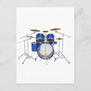 Blue Drum Kit: Postkarte