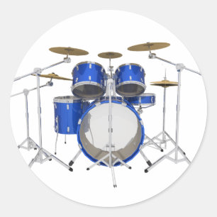 Blue Drum Kit: Runder Aufkleber