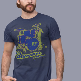 Blue Drums Cool RockTee Custom T-Shirt
