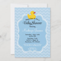 Blue Duck Boy Baby Dusche Einladung