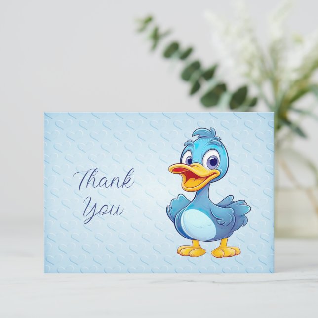 Blue Duck Danke-Card Dankeskarte (Stehend Vorderseite)