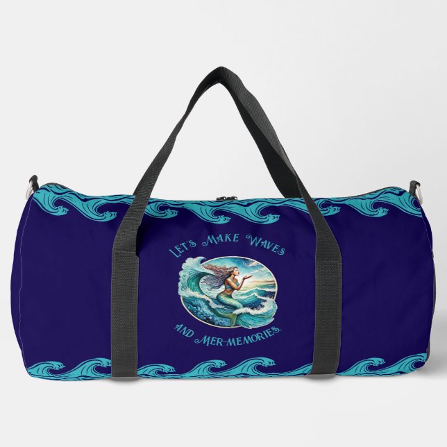 Blue Duffel Bag mit Mermaid Design Duffle Bag (Vorderseite)