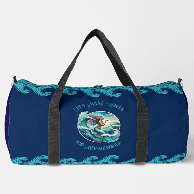 Blue Duffel Bag mit Mermaid Design Duffle Bag (Vorderseite)
