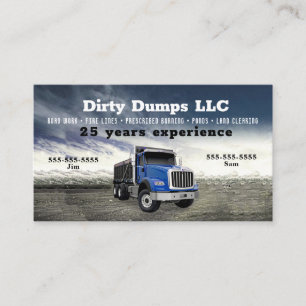 Blue Dump Truck Business Card Visitenkarte