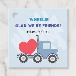 Blue Dump Truck Herz Valentines Gift Tags Geschenkanhänger