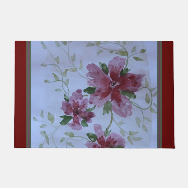 Blue Dunkel Green und Burgund Fußmatte (Vorderseite)