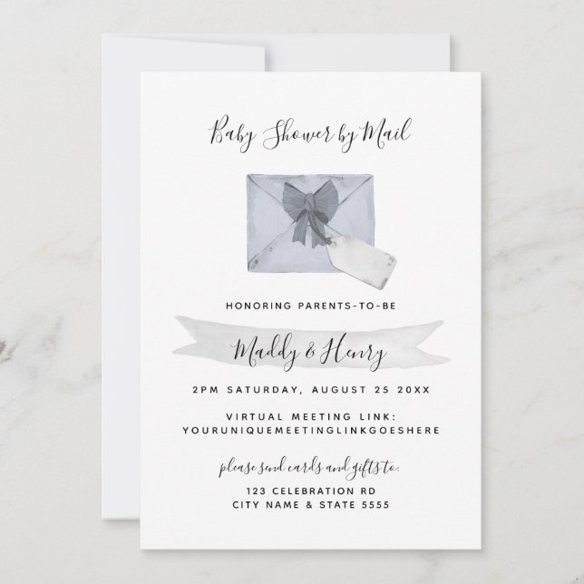 Blue Dusche von Mail Virtual Long Distance Einladung (Vorderseite)