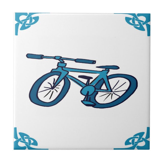 Blue Dutch Bicycle Fliese (Vorderseite)