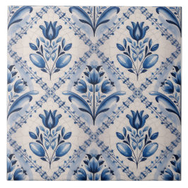 Blue Dutch Delft Pattern  Fliese
