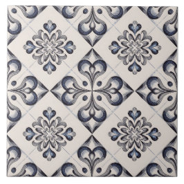 Blue Dutch Delft Pattern  Fliese