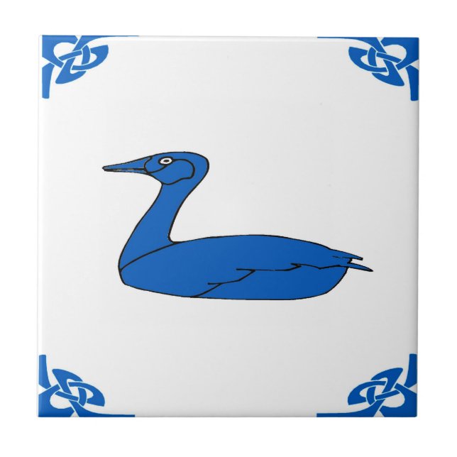 Blue Dutch Duck Fliese (Vorderseite)