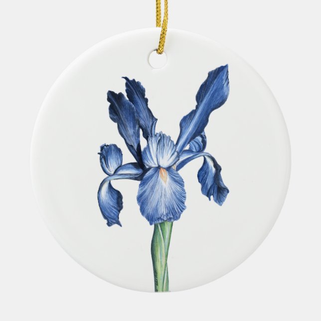 Blue Dutch Iris - Keramik Ornament (Vorne)
