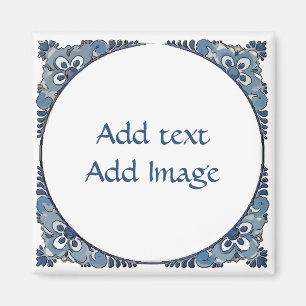 Blue Dutch Look, Text hinzufügen Magnet