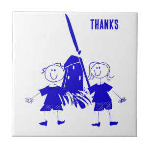 Blue Dutch Stick Kids Fliese