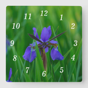 Blue Dutch Under Blätter Wall Clock Quadratische Wanduhr
