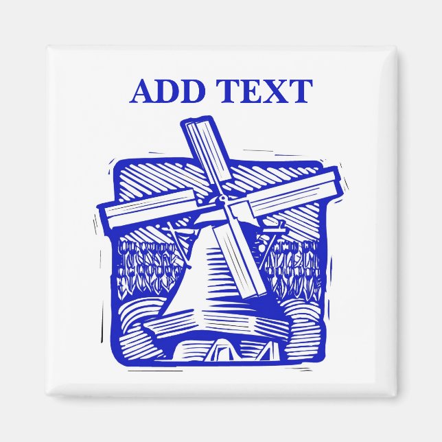 Blue Dutch Windmill Magnet (Vorne)