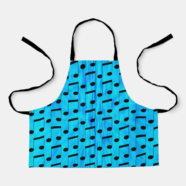 Blue Dyed Musical Notes, Kids Full Print Schürze (Vorderseite)