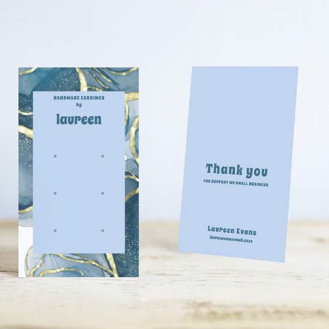 Blue Earring Display Business Card Visitenkarte (Von Creator hochgeladen)