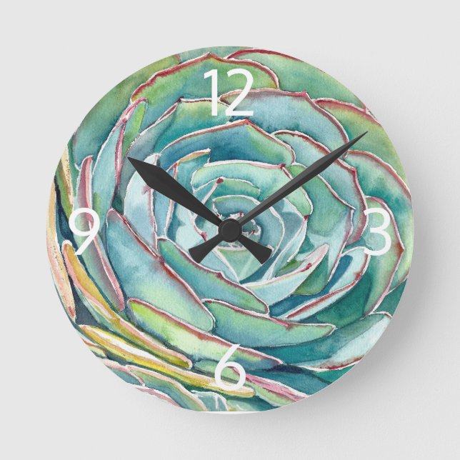 Blue Echevera Wall Clock Runde Wanduhr (Vorderseite)
