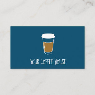 Blue Editable Coffee Briefmarke Treuekarte