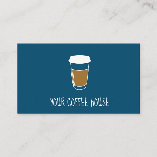 Blue Editable Coffee Briefmarke Treuekarte (Vorderseite)