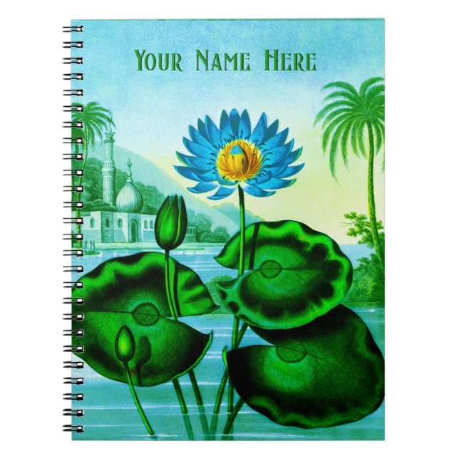 Blue Egyptian Water Lily / Lotus Notebook Notizblock (Vorderseite)
