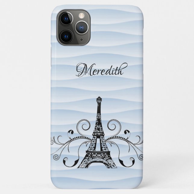 Blue Eiffel Tower Blüh Case-Mate iPhone Case (Rückseite)