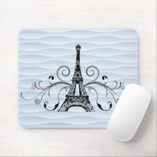 Blue Eiffel Tower Blüh Mouse Pad Mousepad