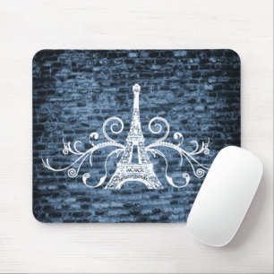 Blue Eiffel Tower Grunge Mouse Pad Mousepad