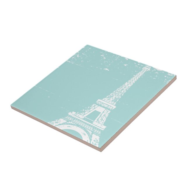 Blue Eiffel Tower Keramik Tiles Fliese (Seite)