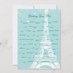 Blue Eiffel Tower Wedding Vows Libs