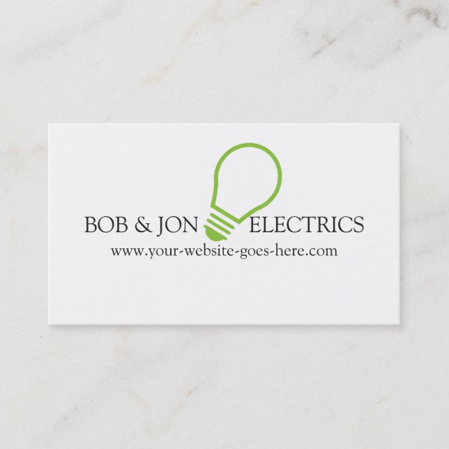 Blue Electric, Electrician Business Card Visitenkarte (Vorderseite)