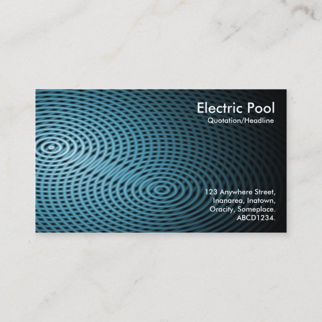 Blue Electric Pool 03 Visitenkarte (Vorderseite)