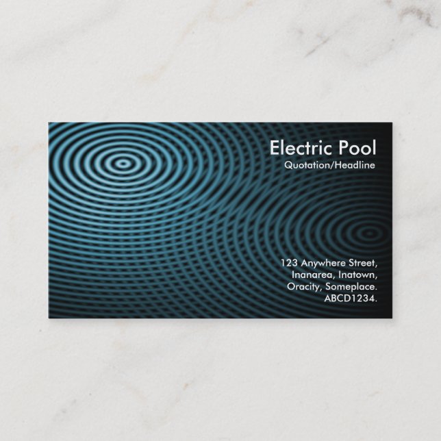 Blue Electric Pool 04 Visitenkarte (Vorderseite)