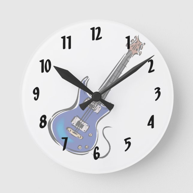 Blue Electrical Gitarre music graphic.png Runde Wanduhr (Vorderseite)