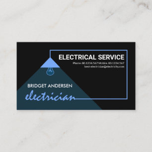 Blue Electrical Power Cable Electrician Service Visitenkarte