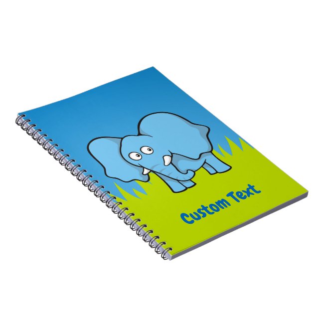 Blue Elefant Cartoon Notebook Notizblock (Rechte Seite)