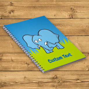 Blue Elefant Cartoon Notebook Notizblock