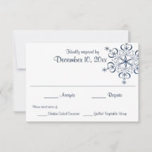Blue Elegance Response Card Snowflake