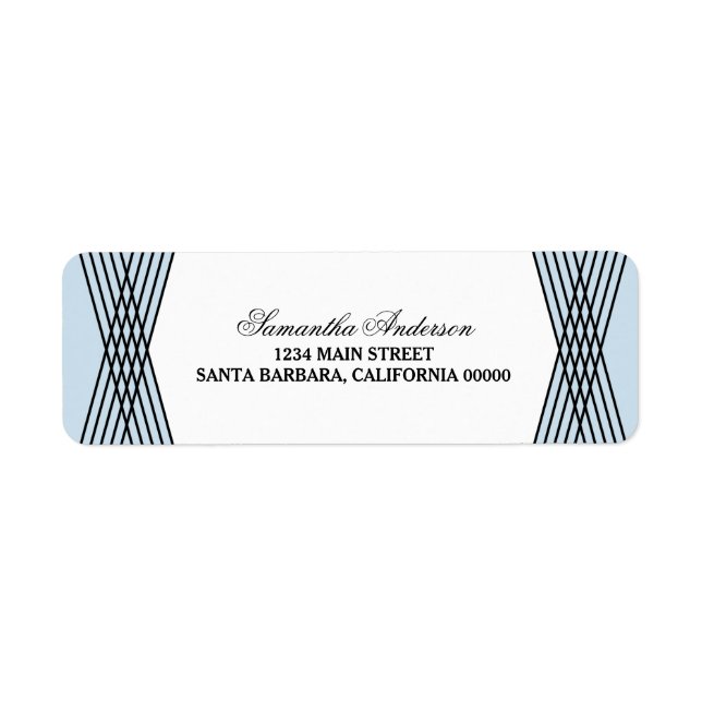 Blue Elegant Deko Address Labels (Vorne)