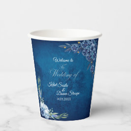 Blue Elegant floral summer wedding Pappbecher