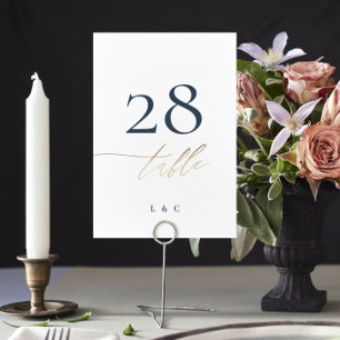Blue Elegant Gold Classic Wedding Tischnummer