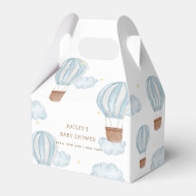 Blue Elegant Hot Air Ballon Cloud Boy Baby Shower